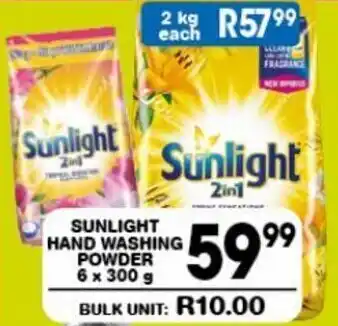 Giant Hyper SUNLIGHT HAND WASHING POWDER 6x300g offer