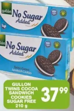Giant Hyper GULLON TWINS COCOA SANDWICH COOKIES SUGAR FREE 210 g offer