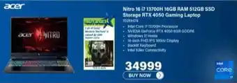 Incredible Connection Acer Nitro 16 17 13700H 16GB RAM 512GB SSD Storage RTX 4050 Gaming Laptop offer