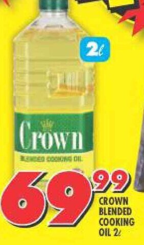 Shoprite CROWN BLENDED COOKING OIL 2L offer