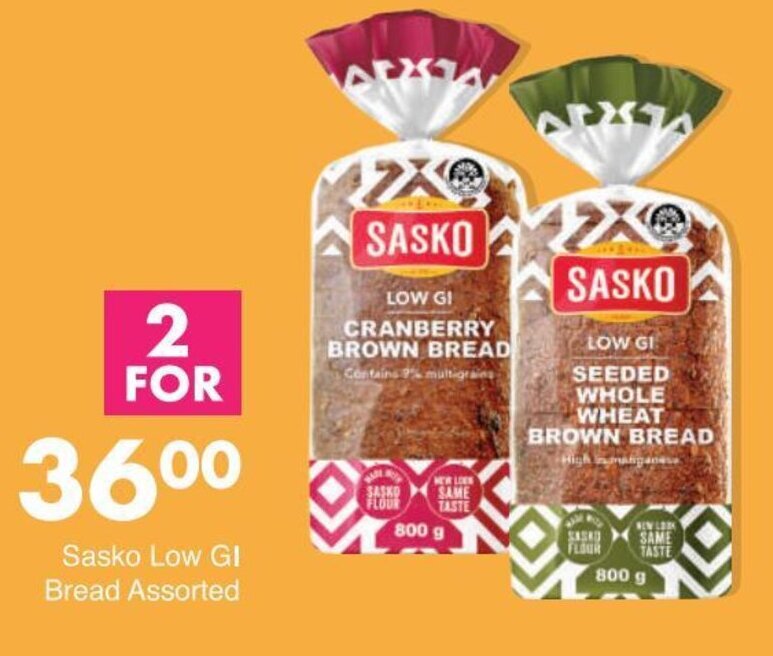 Sasko Low GI Bread Assorted offer at Save