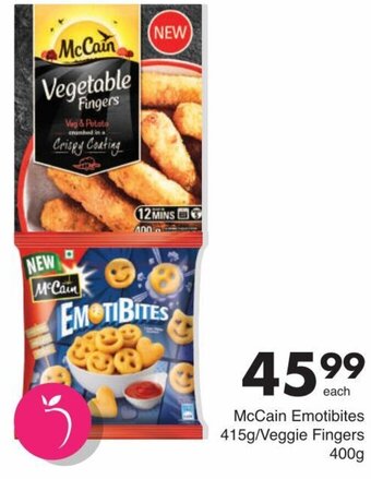 Save McCain Emotibites 415g/Veggie Fingers 400g offer