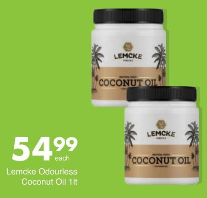 Lemcke Odourless Coconut Oil 1lt offer at Save