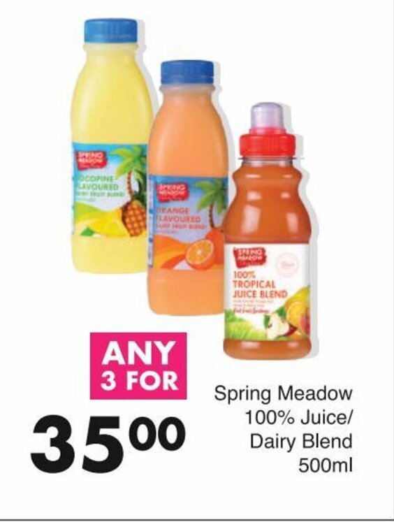 Spring Meadow 100 Juice/ Dairy Blend 500ml offer at Save