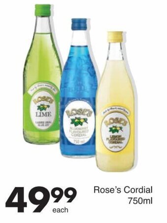 Save Rose's Cordial 750ml offer