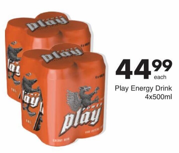 Play Energy Drink 4x500ml offer at Save