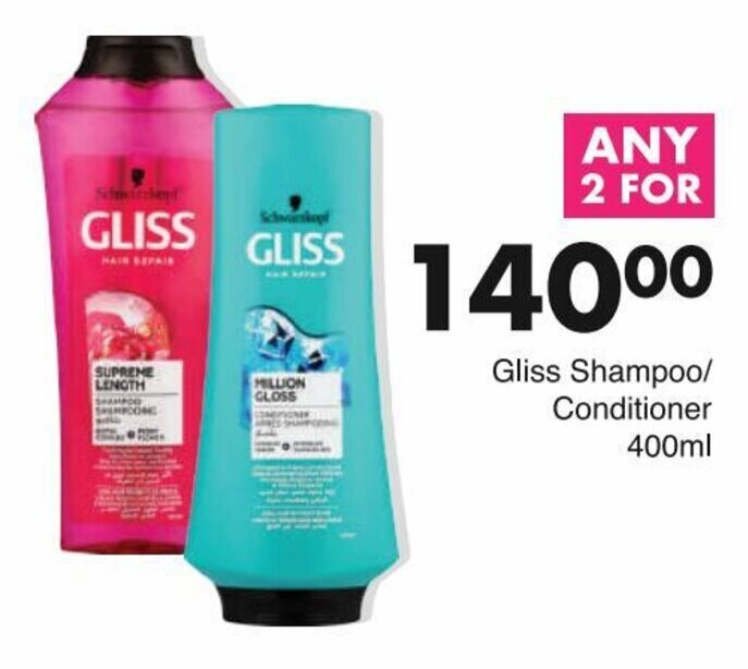Gliss Shampoo/ Conditioner 400ml offer at Save