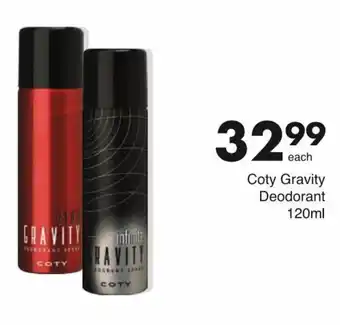 Save Coty Gravity Deodorant 120ml offer