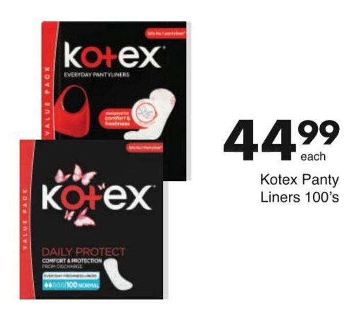 Kotex Panty Liners 100's offer at Save