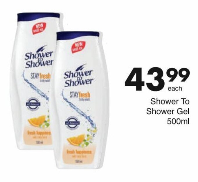 Shower To Shower Gel 500ml offer at Save