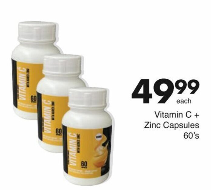 Vitamin C + Zinc Capsules 60's offer at Save