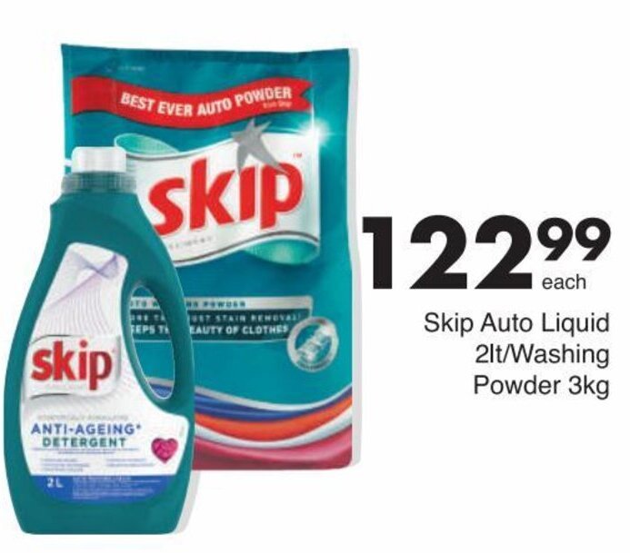 Skip Auto Liquid 2lt/Washing Powder 3kg offer at Save