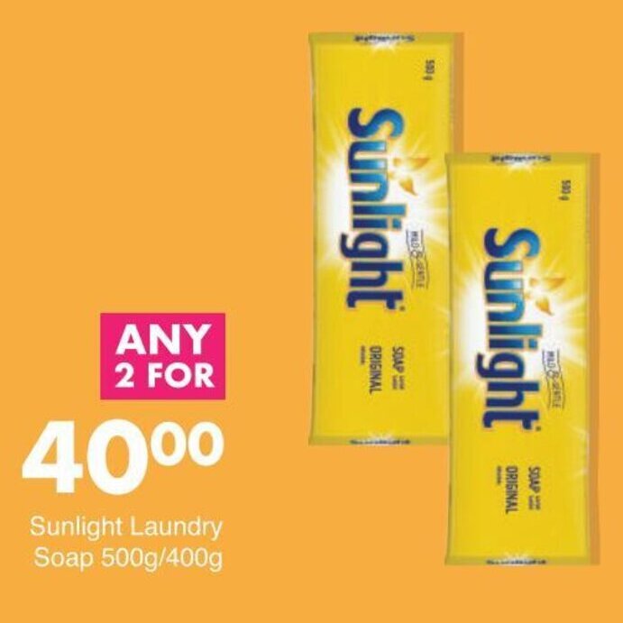 Sunlight Laundry Soap 500g/400g offer at Save