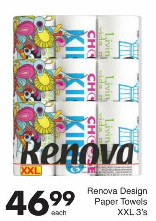 Renova Design Paper Towels XXL 3's offer at Save