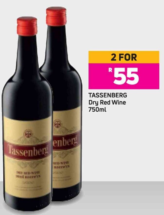 Tassenberg Dry Red Wine 750ml offer at Game