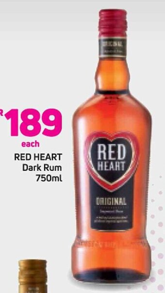 Game Red Heart Dark Rum 750ml offer