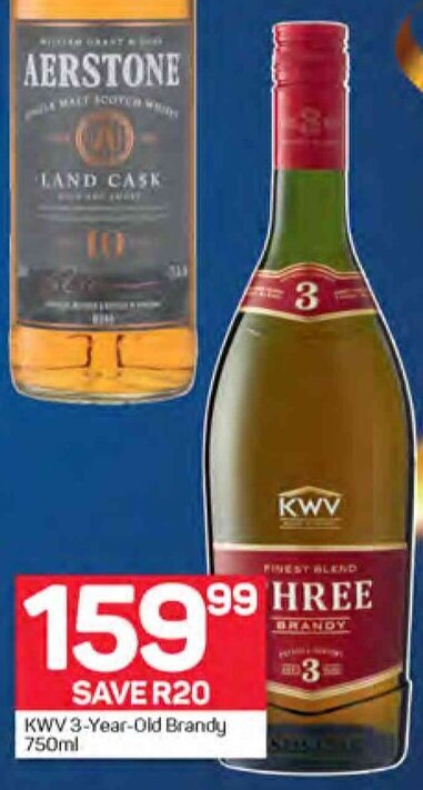 Kwv 3 Year Old Brandy 750ml Offer At Pick N Pay