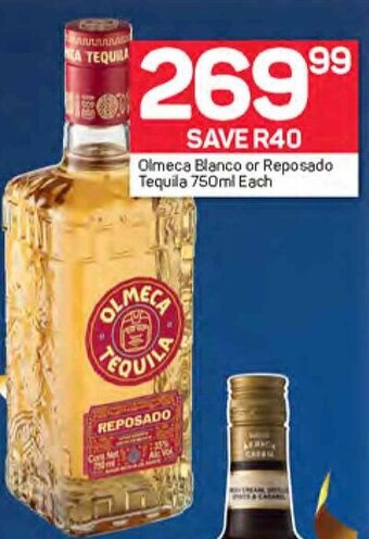 Olmeca Blanco or Reposado Tequila 750ml Each