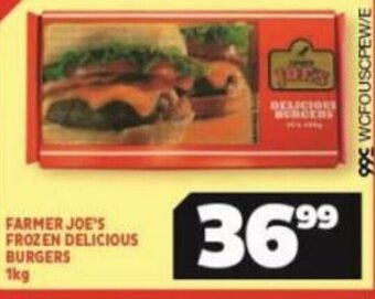 Usave FARMER JOE'S FROZEN DELICIOUS BURGERS 1kg offer