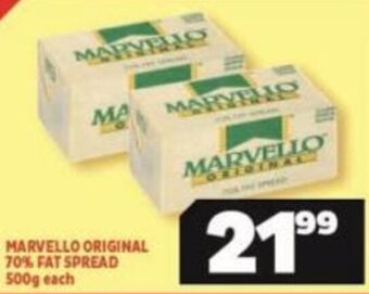 MARVELLO ORIGINAL 70% FAT SPREAD 500g each