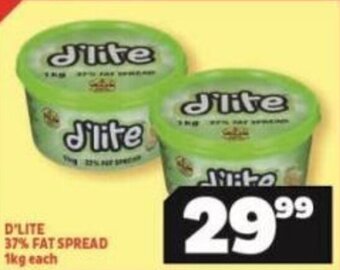 Usave D'LITE 37% FAT SPREAD 1kg each offer
