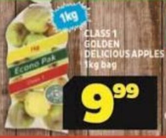 CLASS 1 GOLDEN DELICIOUS APPLES 1kg bag