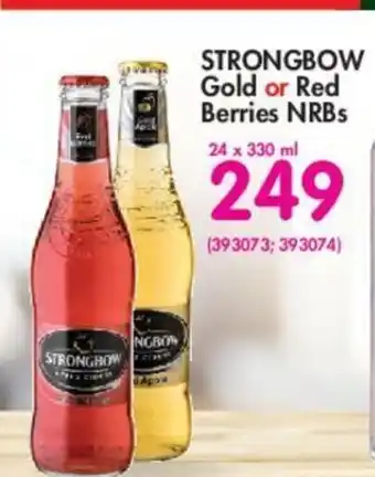 Strongbow Gold or Red Berries NRBs 24 x 330ml