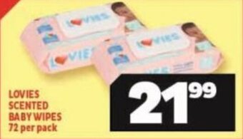 LOVIES SCENTED BABY WIPES 72 per pack