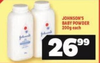 Usave JOHNSON'S BABY POWDER 200g each offer
