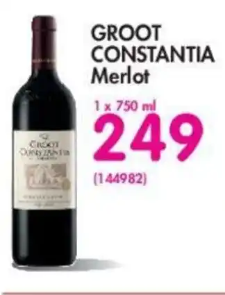 Makro Groot Constantia Merlot 750ml offer