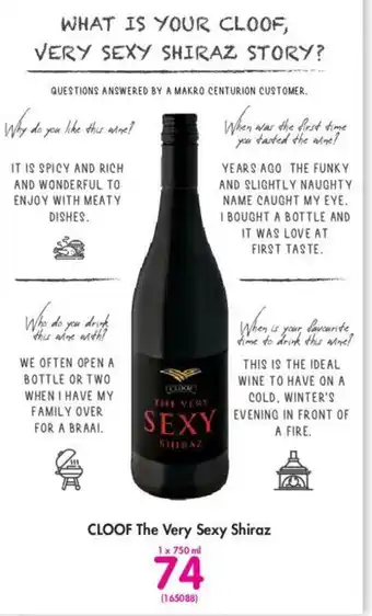 Cloof The Very Sexy Shiraz 1x750ml
