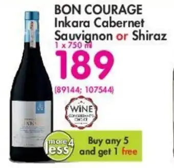 Makro Bon Courage Inkara Cabernet Sauvignon or Shiraz 750ml offer