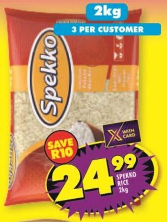 Shoprite SPEKKO RICE 2kg offer