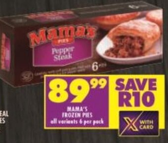 Shoprite MAMA'S FROZEN PIES all variants 6 per pack offer
