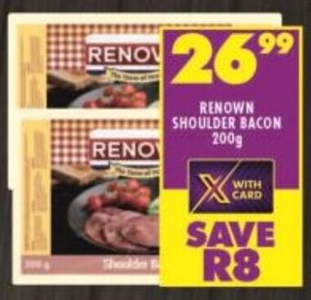 Shoprite RENOWN SHOULDER BACON 200g offer