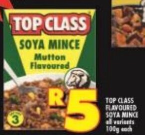 Shoprite TOP CLASS FLAVOURED SOYA MINCE all variants 100g each offer
