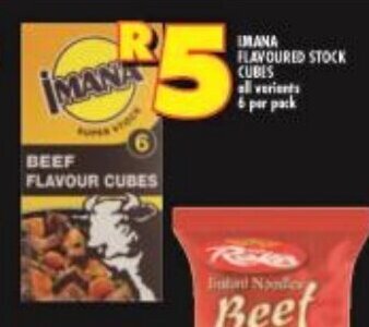Shoprite IMANA FLAVOURED STOCK CUBES all variants 6 per pack offer