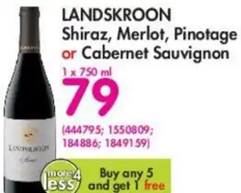 Landskroon Shiraz, Merlot, Pinotage, or Cabernet Sauvignon 750ml