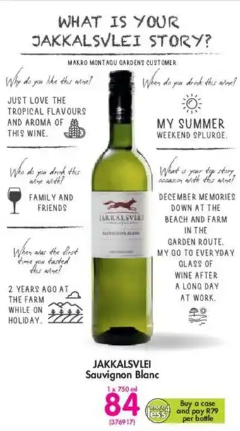 Makro Jakkalsvlei Sauvignon Blanc 750ml offer