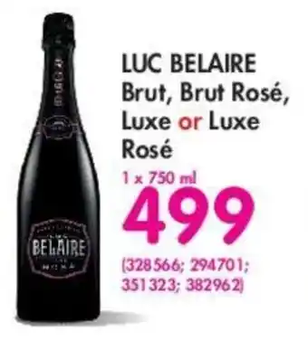 Luc Belaire Brut, Brut Rosé, Luxe or Luxe Rosé 750ml