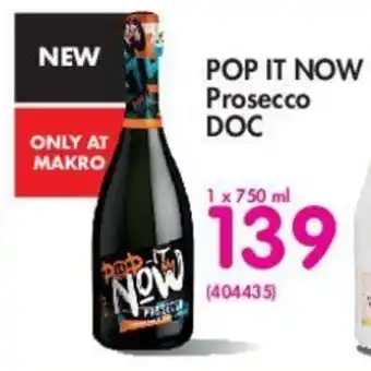 Makro Pop It Now Prosecco DOC 750ml offer