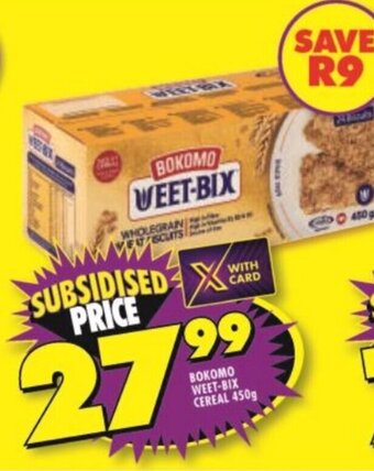 Shoprite BOKOMO WEET-BIX CEREAL 450g offer