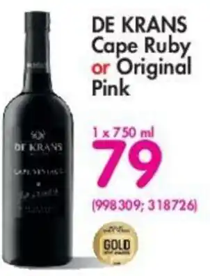 Makro De Krans Capy Ruby or Original Pink 750ml offer