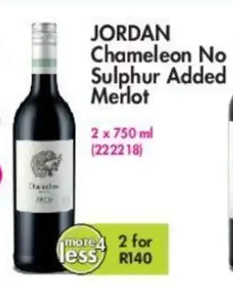 Makro Jordan Chameleon No Sulphur Added Merlot 2x750ml offer