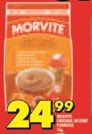 Shoprite MORVITE ORIGINAL INSTANT PORRIDGE 1kg offer