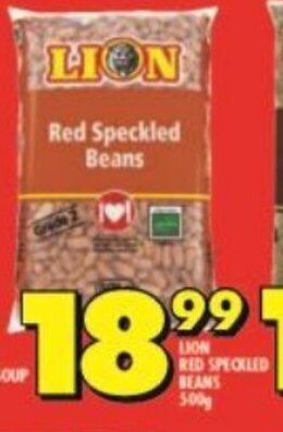 Shoprite LION RED SPECKLED BEANS 500g offer