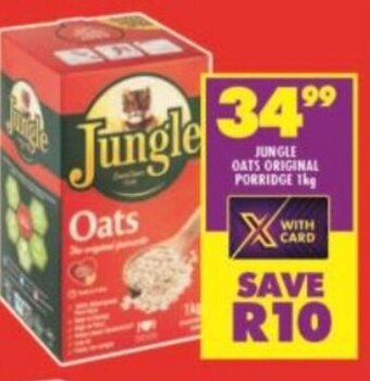 Shoprite JUNGLE OATS ORIGINAL PORRIDGE 1kg offer