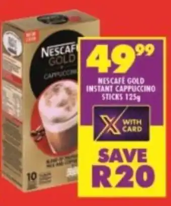 Shoprite NESCAFE GOLD INSTANT CAPPUCCINO STICKS 125g offer