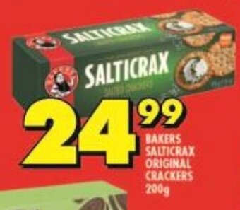 Shoprite BAKERS SALTICRAX ORIGINAL CRACKERS 200g offer