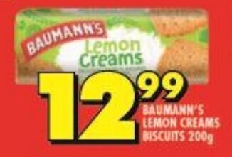 Shoprite BAUMANN'S LEMON CREAMS BISCUITS 200g offer